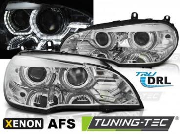 Xenon Scheinwerfer DRL LED Tagfahrlicht für BMW X5 E70 Bj. 07-10 Chrom AFS