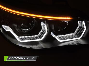 3D LED Angel Eyes Scheinwerfer für BMW 5er E60 / E61 03-07 schwarz LED Blinker