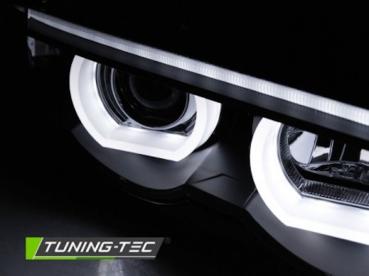 Scheinwerfer 3D Angel Eyes für BMW 7er E38 Bj. 94-01 Schwarz