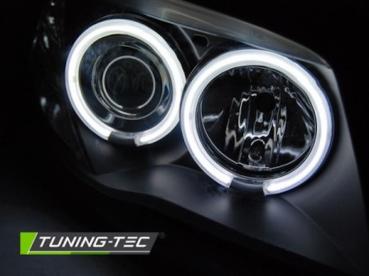 CCFL Angel Eyes Scheinwerfer für BMW 1er E81, E82, E87, E88 04-11 schwarz