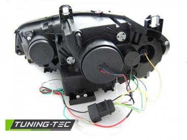 LED DRL Scheinwerfer 3D Angel Eyes für BMW X5 E70 Bj. 07-13 Schwarz