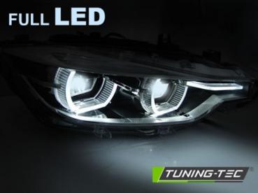 Voll LED Scheinwerfer Tagfahrlicht für BMW 3er F30 F31 Bj. 11-15 Schwarz