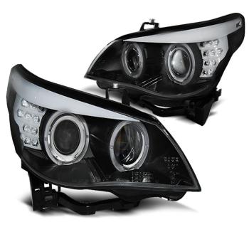Xenon Scheinwerfer CCFL Angel Eyes für BMW 5er E60 E61 05-07 Schwarz LED Blinker