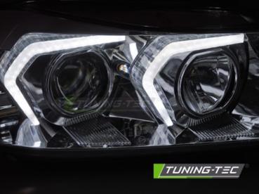 LED Angel Eyes Scheinwerfer Set für BMW 3er E90/E91 05-08 chrom mit LED Blinker