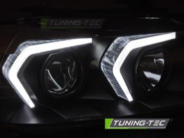 Scheinwerfer 3D Angel Eyes für BMW 3er E90 E91 Bj. 05-08 Schwarz mit LED Blinker