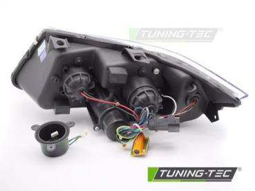 Scheinwerfer 3D Angel Eyes für BMW 3er E90 E91 Bj. 05-08 Schwarz mit LED Blinker