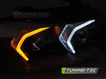 VOLL LED Angel Eyes Scheinwerfer Set für BMW 3er E90/E91 05-08 schwarz
