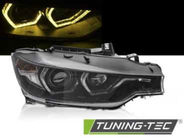 LED Tagfahrlicht Angel Eyes Scheinwerfer Set für BMW 3er F30/F31 11-15 schwarz