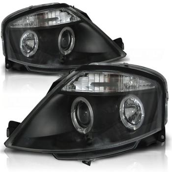 LED Angel Eyes Scheinwerfer für Citroen C3 02-09 schwarz