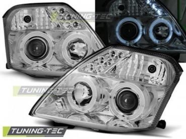 LED Angel Eyes Scheinwerfer für Citroen C2 03-10 chrom