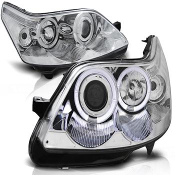 LED Angel Eyes Scheinwerfer für Citroen C4 04-10 chrom