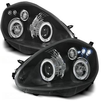 LED Angel Eyes Scheinwerfer für Fiat Grande Punto 05-08 schwarz