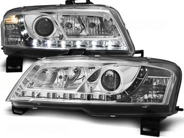 Scheinwerfer LED Tagfahrlicht Optik für Fiat Stilo Bj. 01-08 Chrom