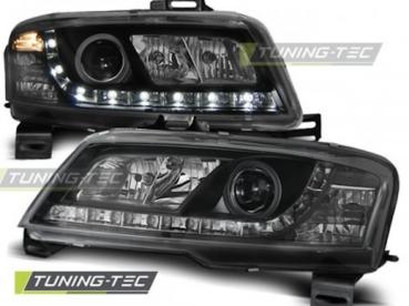 Scheinwerfer LED Tagfahrlicht Optik für Fiat Stilo 01-08 Schwarz