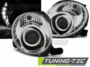 Scheinwerfer LED Tagfahrlicht Optik für Fiat 500 Bj. 07-15 Chrom