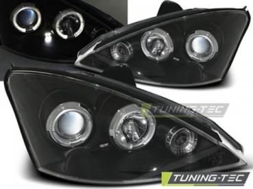 Scheinwerfer Angel Eyes für Ford Focus MK1 Bj. 98-01 Schwarz