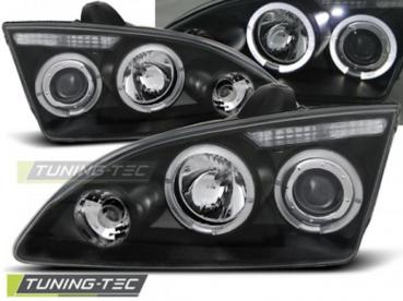 Scheinwerfer Angel Eyes für Ford Focus 2 Bj. 04-08 Schwarz