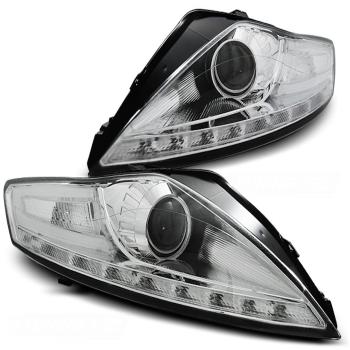 Scheinwerfer LED Tagfahrlicht Optik für Ford Mondeo MK4 07-10 Chrom LED Blinker