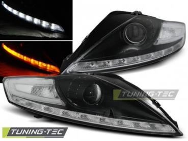 Scheinwerfer LED Tagfahrlicht Optik für Ford Mondeo MK4 07-10 Black LED Blinker