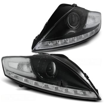 Scheinwerfer LED Tagfahrlicht Optik für Ford Mondeo MK4 07-10 Black LED Blinker