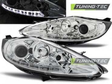 Scheinwerfer LED Tagfahrlicht Optik für Ford Fiesta MK7 Bj. 08-12 Chrom