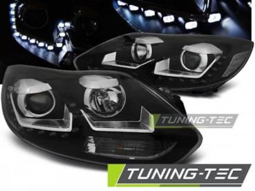 Scheinwerfer LED Tagfahrlicht Optik für Ford Focus 3 Bj. 11-14 Schwarz