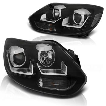 Scheinwerfer LED Tagfahrlicht Optik für Ford Focus 3 Bj. 11-14 Schwarz