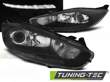 Scheinwerfer DRL LED Tagfahrlicht für Ford Fiesta MK7 Bj. 13-17 Schwarz