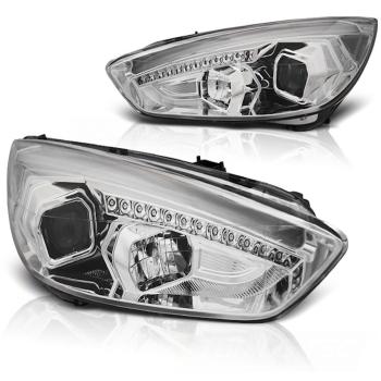 Scheinwerfer DRL LED Tagfahrlicht für Ford Focus 3 15-18 Chrom + dynamische Blinker