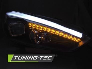 Scheinwerfer DRL LED Tagfahrlicht für Ford Focus 3 15-18 Schwarz + dynamische Blinker