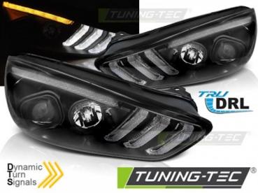 Scheinwerfer DRL LED Tagfahrlicht für Ford Focus 3 15-18 BLACK mit dynam Blinker