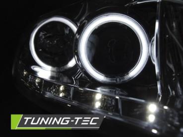 Scheinwerfer CCFL Angel Eyes für Ford Focus 2 Facelift Bj. 08-10 Chrom