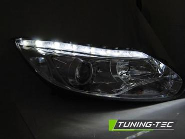 Scheinwerfer LED Tagfahrlicht Optik für Ford Focus 3 Bj. 11-14 Chrom