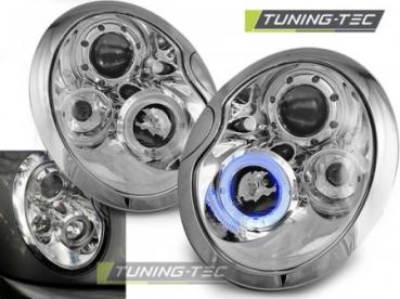 Scheinwerfer Angel Eyes für Mini R50 R52 R53 Bj. 01-06 Chrom