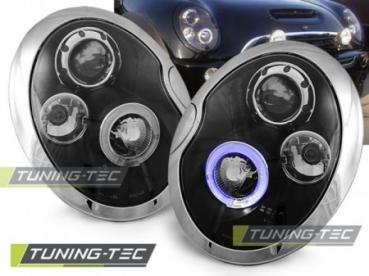Scheinwerfer Angel Eyes für Mini R50 R52 R53 Bj. 01-06 Schwarz