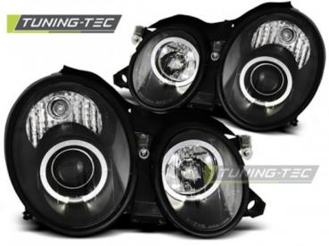 Scheinwerfer Angel Eyes für Mercedes CLK W208 Bj. 97-02 Schwarz
