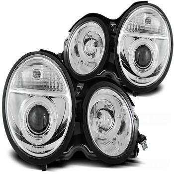 LED Angel Eyes Scheinwerfer für Mercedes Benz E-Klasse W210 95-99 chrom