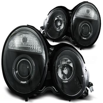 LED Angel Eyes Scheinwerfer für Mercedes Benz E-Klasse W210 95-99 schwarz