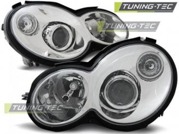 Klarglas Scheinwerfer für Mercedes Benz Sportcoupe CL203 01-08 + Facelift chrom