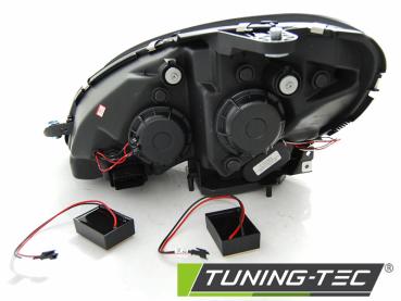 Scheinwerfer Tagfahrlicht Optik für Mercedes W204 Bj. 07-11 Schwarz LED Blinker