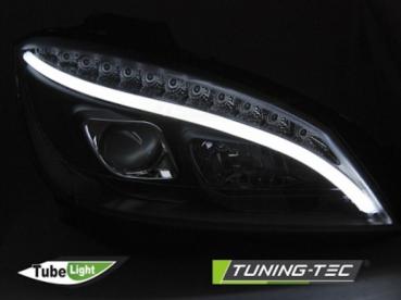 Scheinwerfer LED Tagfahrlicht Optik für Mercedes C-Klasse W204 07-10 Schwarz LTI