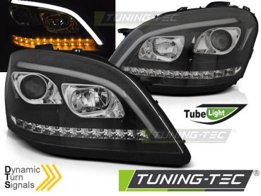 LED Tagfahrlicht Scheinwerfer für MB ML W164 05- schwarz dynamischem LED Blinker