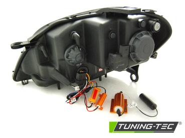 LED Tagfahrlicht Scheinwerfer für MB ML W164 05- schwarz dynamischem LED Blinker