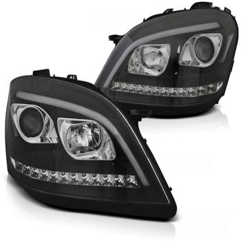 LED Tagfahrlicht Scheinwerfer für MB ML W164 05- schwarz dynamischem LED Blinker