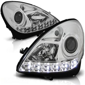 Xenon Scheinwerfer LED Tagfahrlicht Optik für Mercedes SLK R171 Bj. 04-11 Chrom