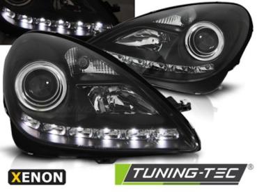 Xenon Scheinwerfer LED Tagfahrlicht Optik für Mercedes SLK R171 04-11 Schwarz