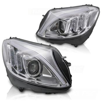 Scheinwerfer DRL LED Tagfahrlicht für Mercedes C-Klasse W205 Bj. 14-18 Chrom