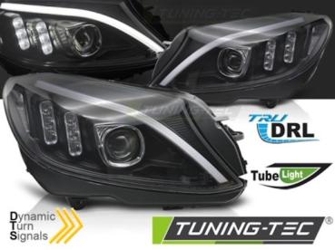 Scheinwerfer DRL LED Tagfahrlicht für Mercedes C-Klasse W205 Bj. 14-18 Schwarz