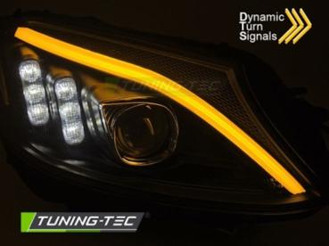 Scheinwerfer DRL LED Tagfahrlicht für Mercedes C-Klasse W205 Bj. 14-18 Schwarz