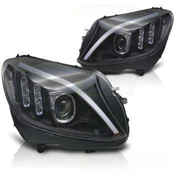 Scheinwerfer DRL LED Tagfahrlicht für Mercedes C-Klasse W205 Bj. 14-18 Schwarz